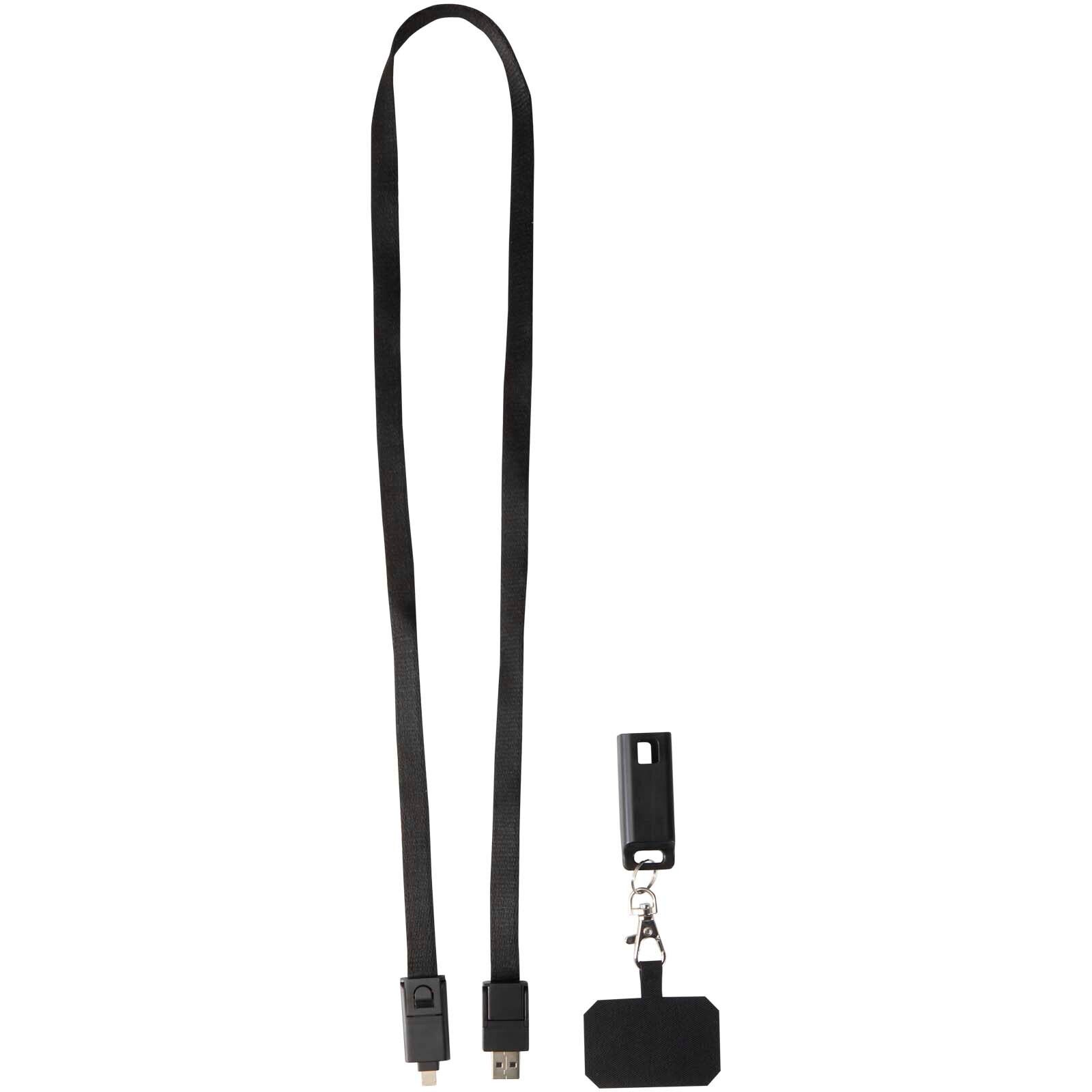 Franz 5 in 1 Lanyard Kabel  Kunststoff für Smartphones mit integrierter Datensynchronisierung und 65 W Schnellladefunktion - schwarz-3