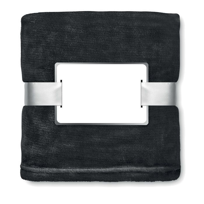 Flanell Fleece-Decke DAVOS - schwarz-106