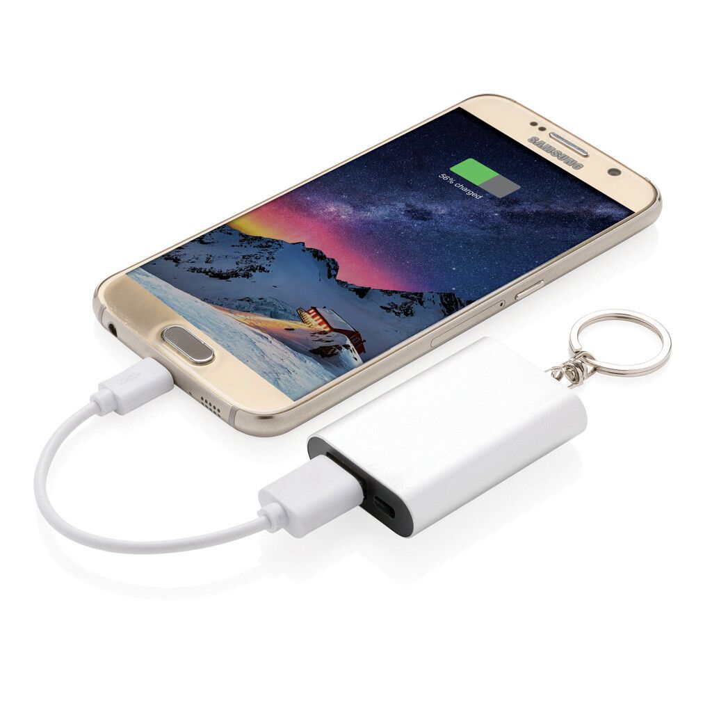 1.000 mAh Schlüsselanhänger Powerbank - silber-670