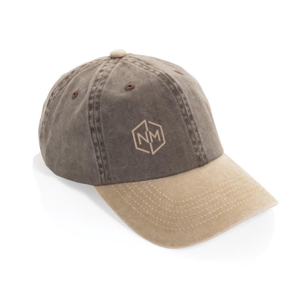 BEAU AWARE™ Two-Tone 6-Panel-Cap aus washed Cotton-Twill - braun-571