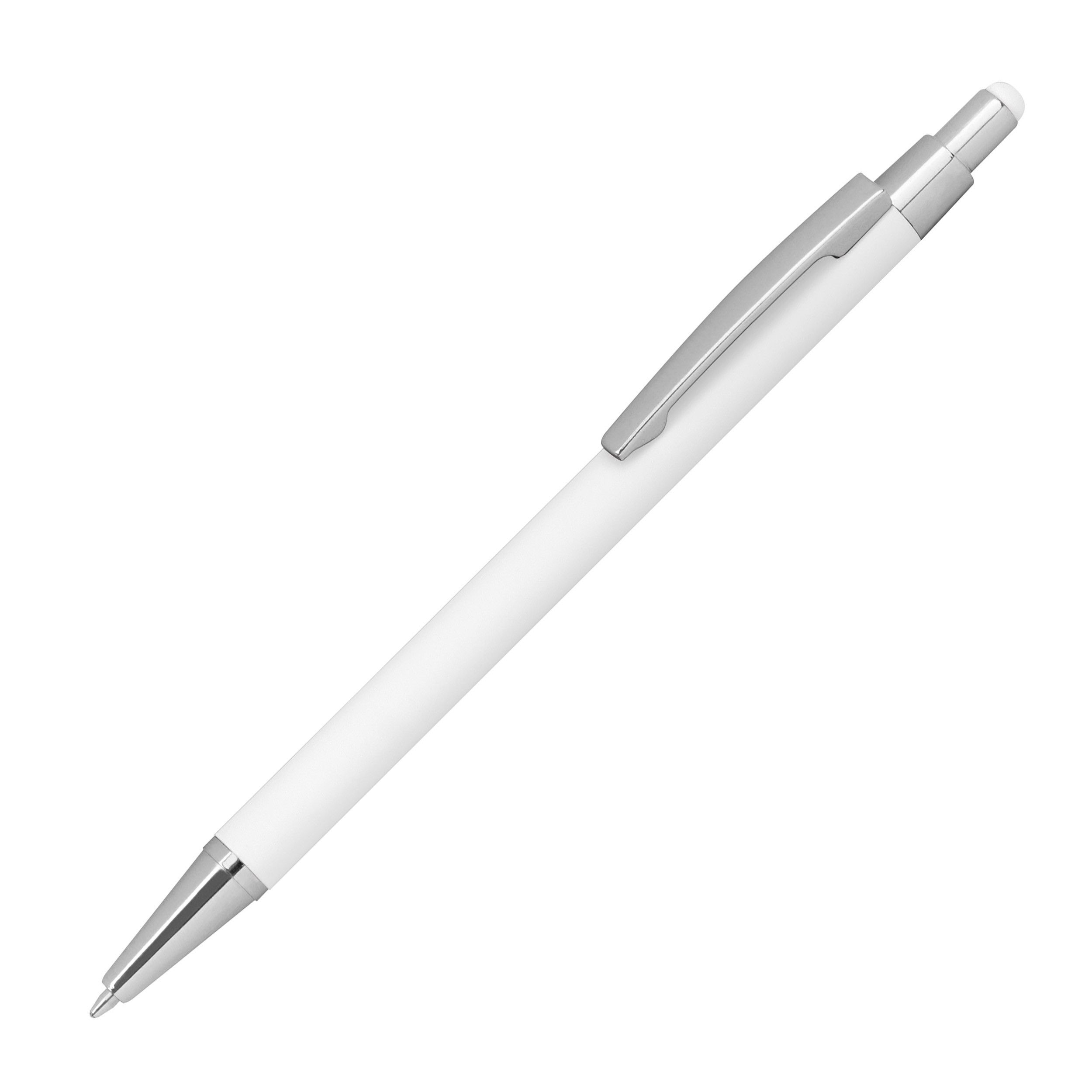 Kugelschreiber aus Metall mit Rubberfinish und Touchfunktion - weiß-508