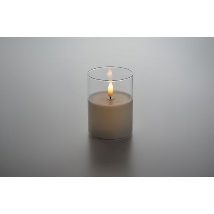 LED-Wachskerze im Glashalter XANDLE+ - weiß-352
