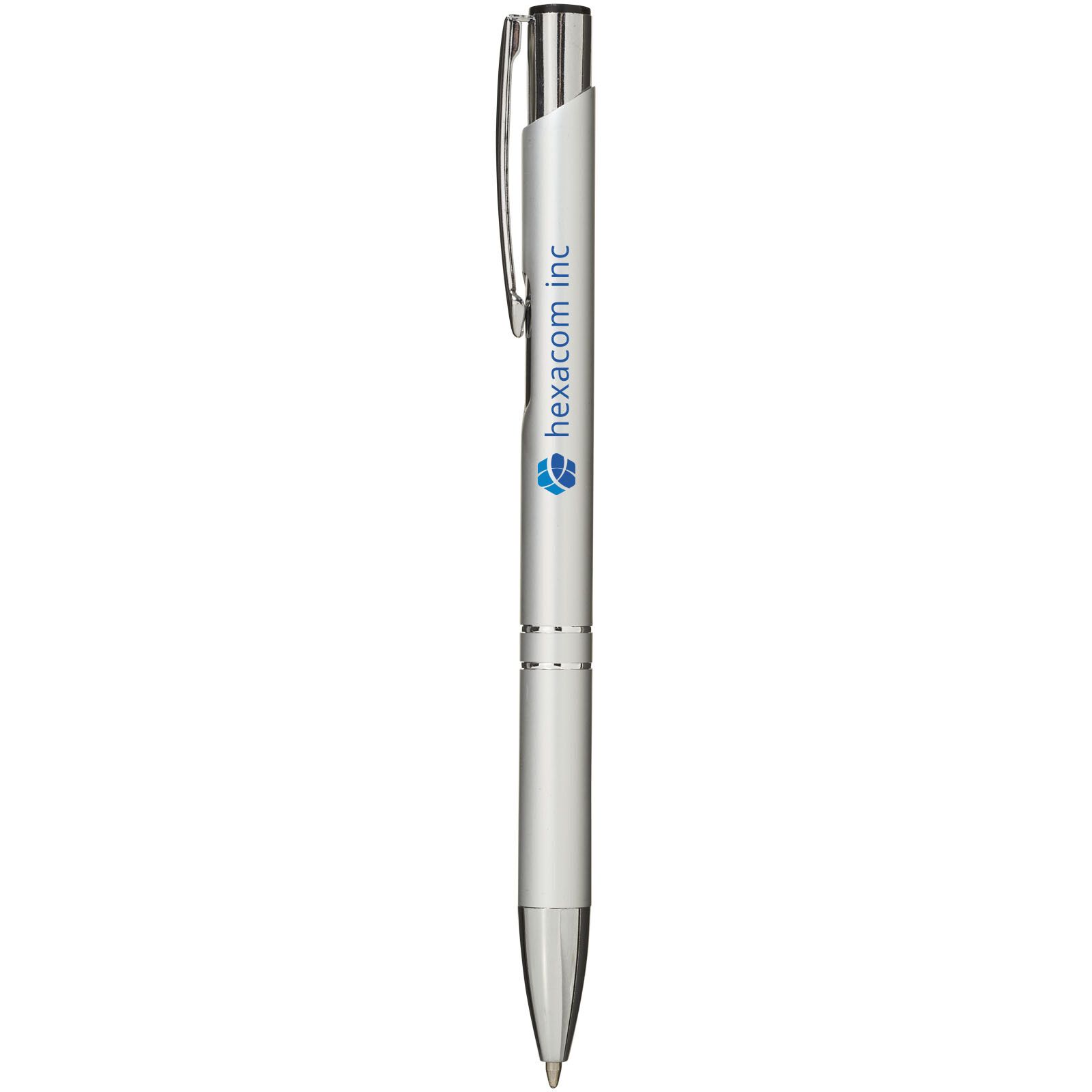 Moneta Druckkugelschreiber aus Aluminium (blaue Mine) - silber-1000