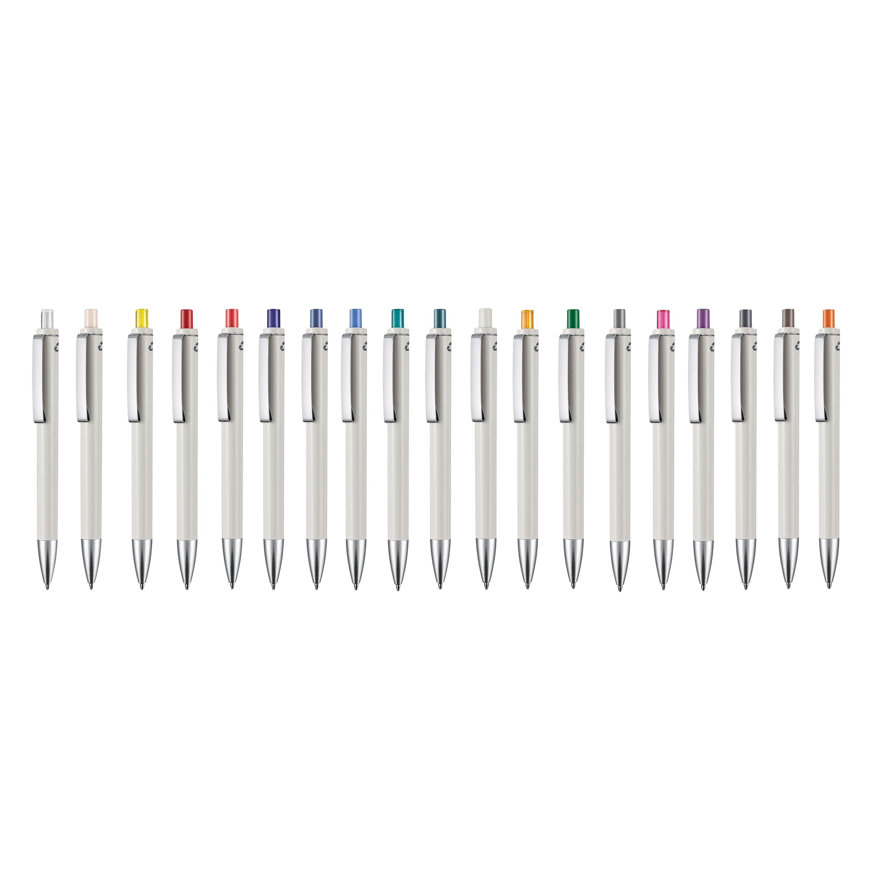 Kugelschreiber EXOS RECYCLED - grau  - limonen-grün-417