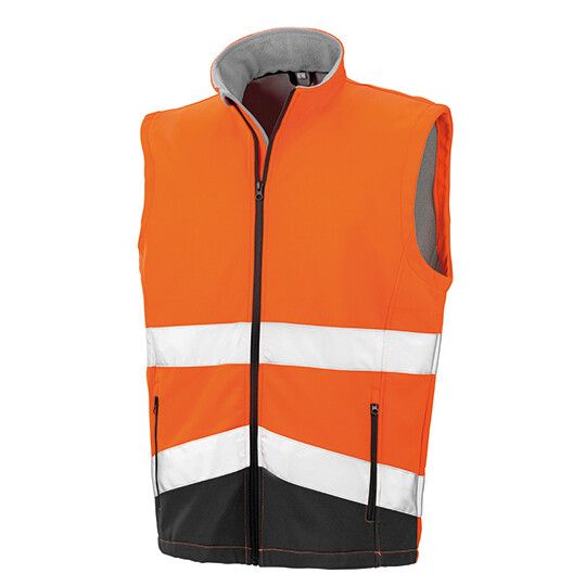 Printable Safety Softshell Gilet - fluorescent orange - black-4