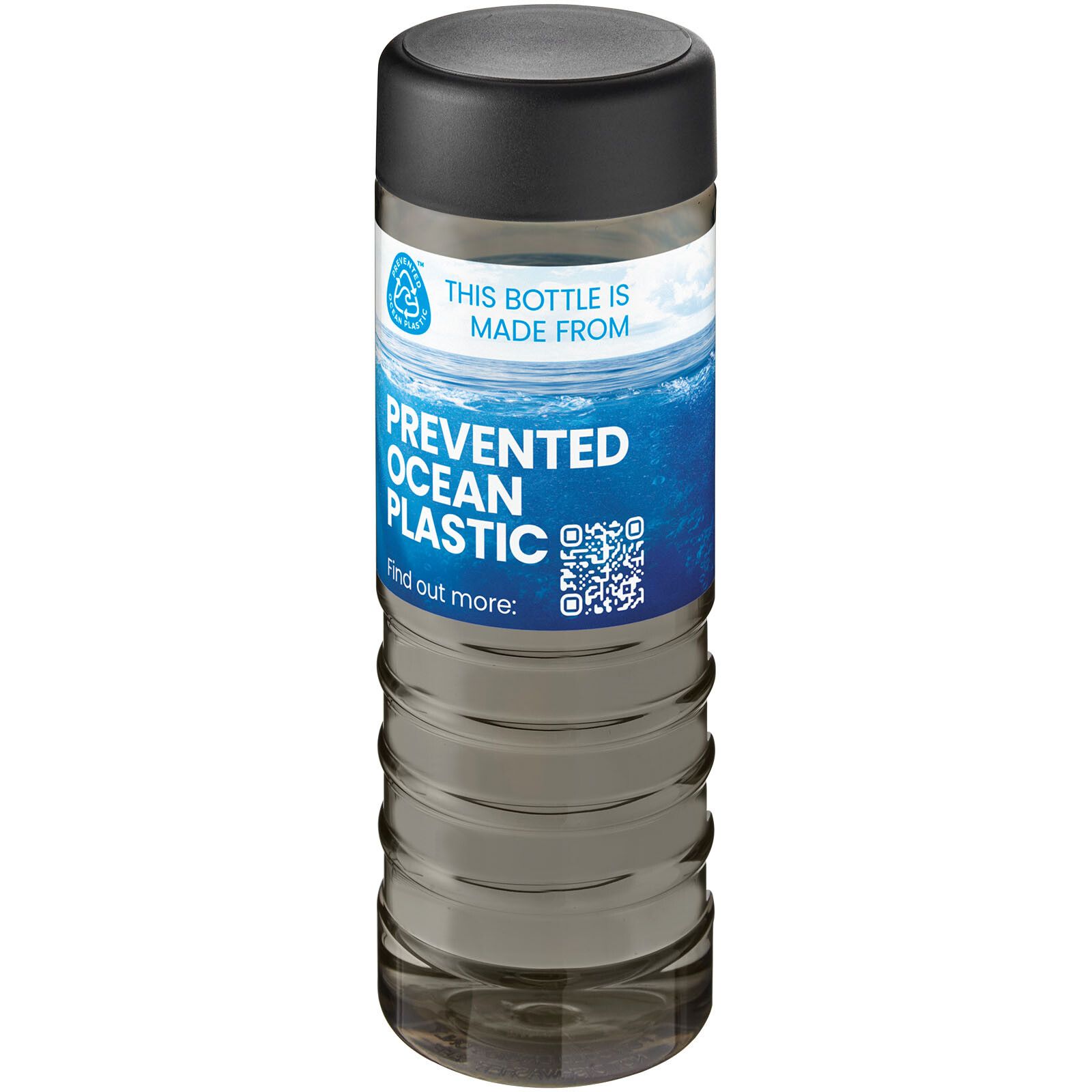 H2O Active Eco Treble 750 ml Sportflasche mit Drehdeckel - kohle -  schwarz-488