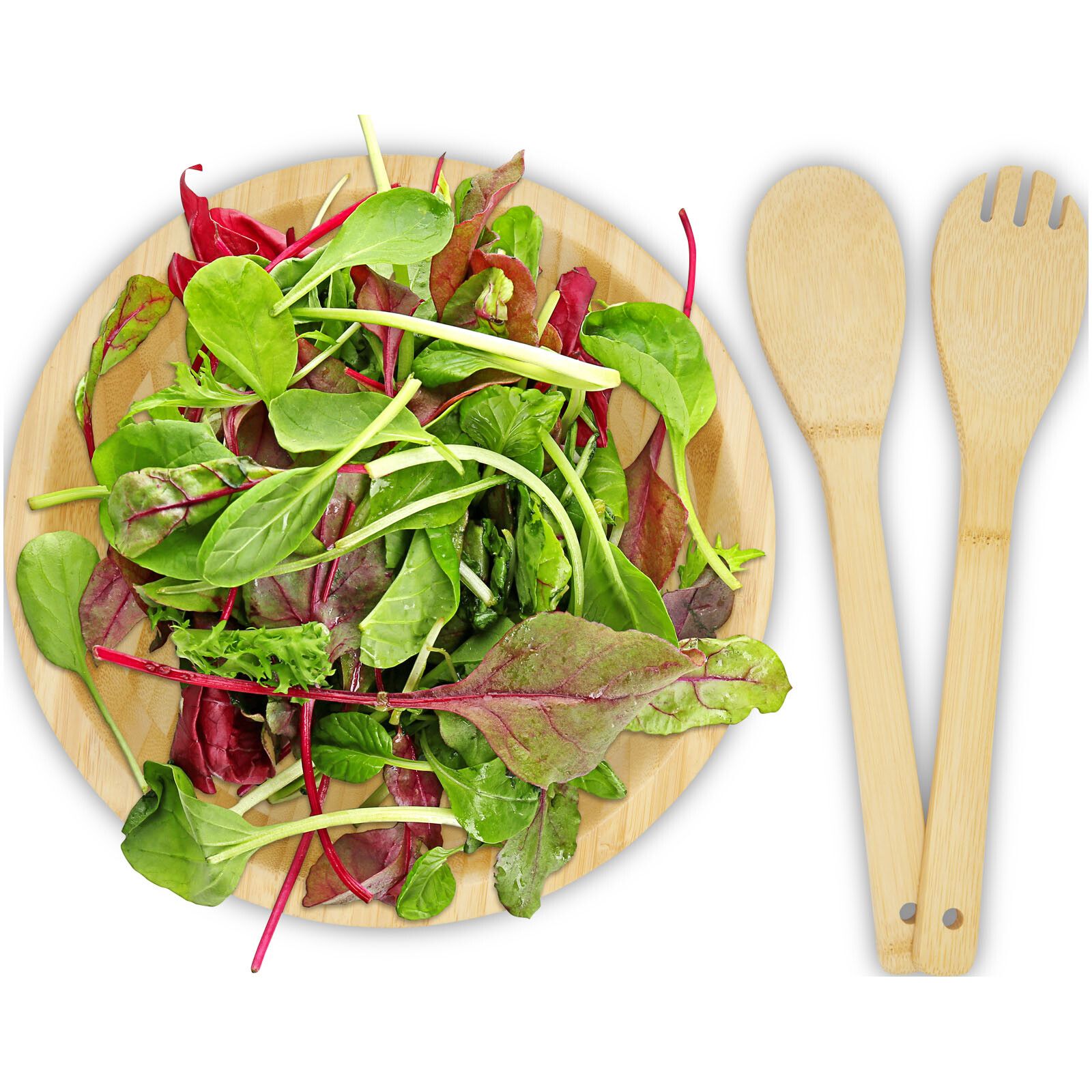 Argulls Salatschüssel und -besteck aus Bambus - natural-402