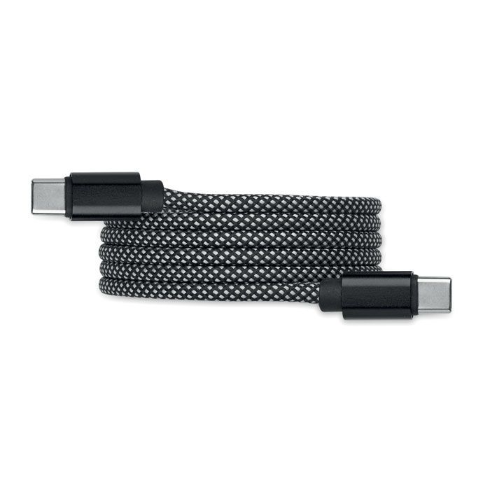 Magnetisches Kabel RPET BRAID - weiß - schwarz-182