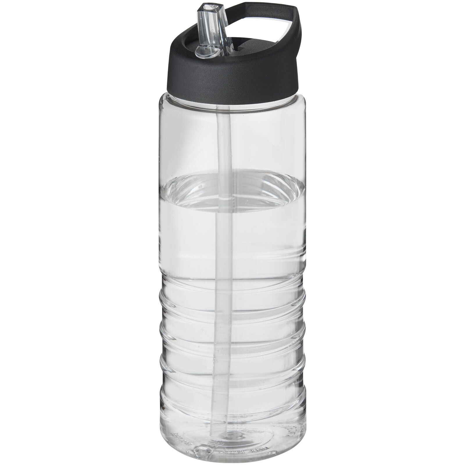 H2O Active Treble 750 ml Sportflasche mit Ausgussdeckel - transparent -  schwarz-791