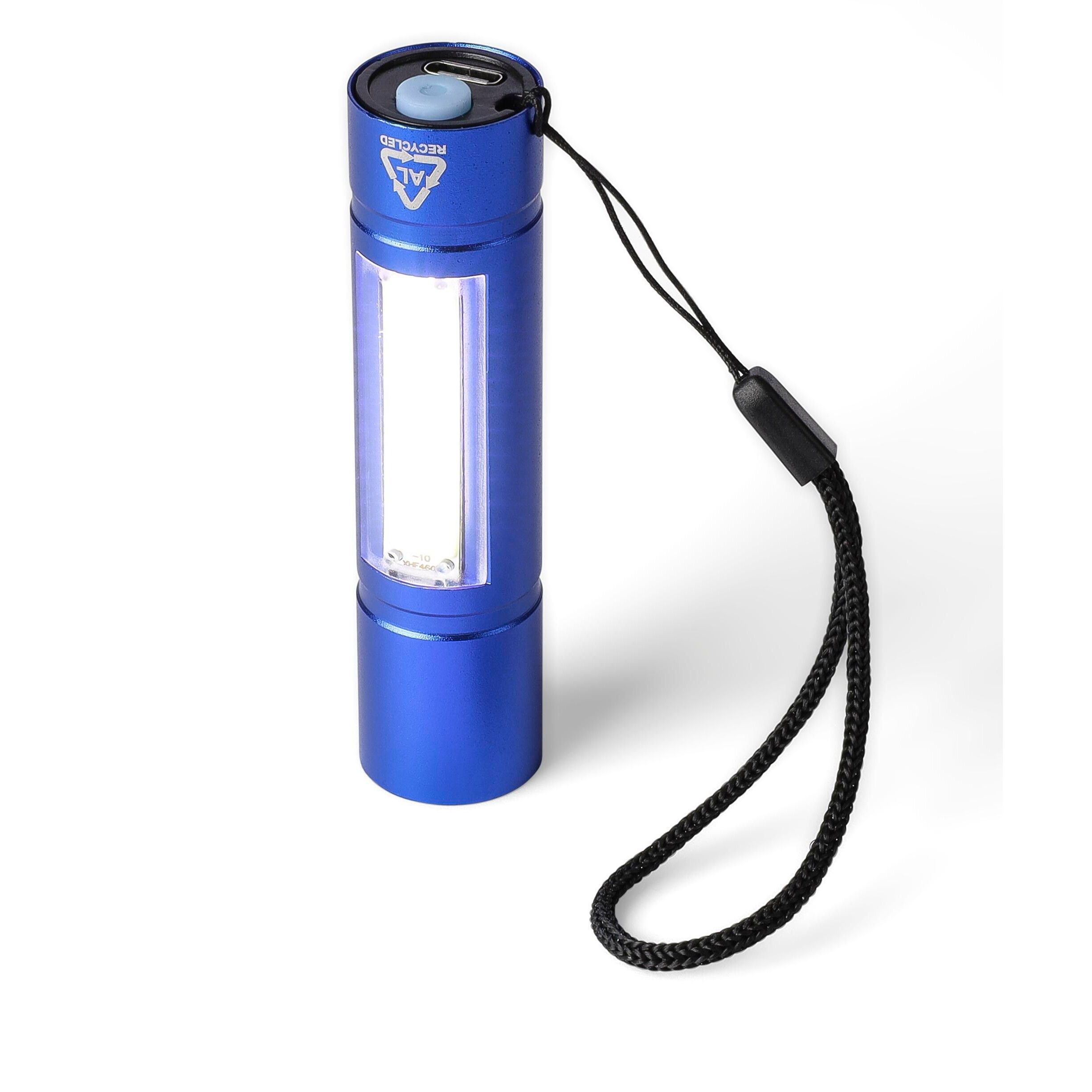 Taschenlampe aus recyceltem Aluminium COB Sami - silber-453