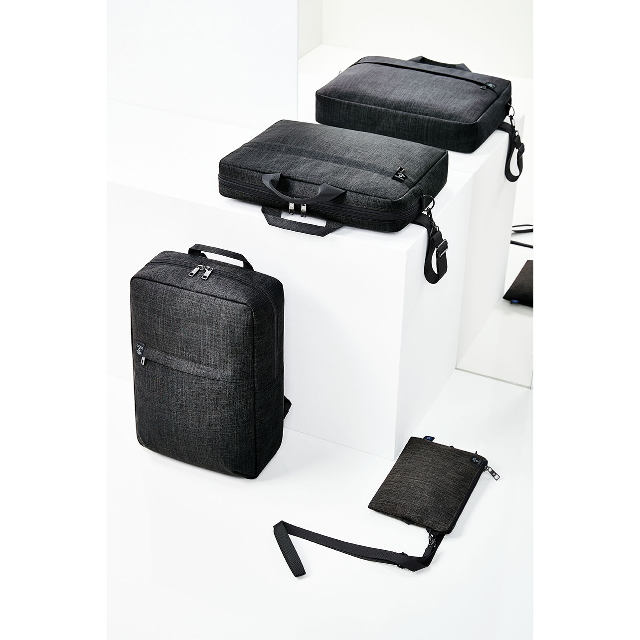 Notebook-Rucksack EUROPE - schwarz meliert-413