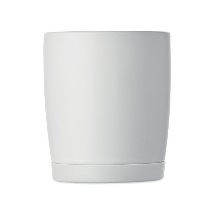Keramikbecher 300 ml SILBASE - weiß-910