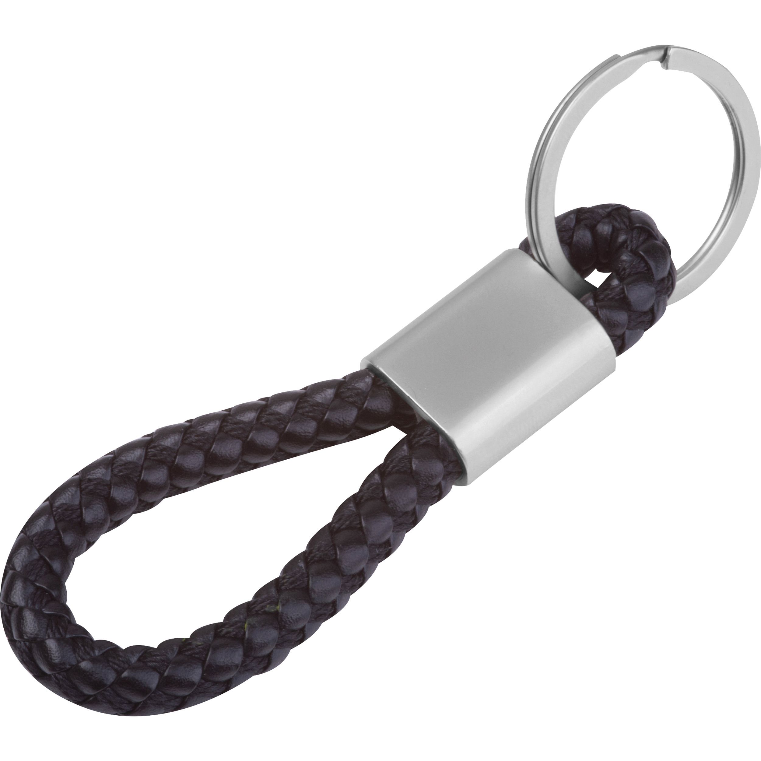 Metall-Schlüsselanhänger mit Kordel ERNEST - schwarz-119