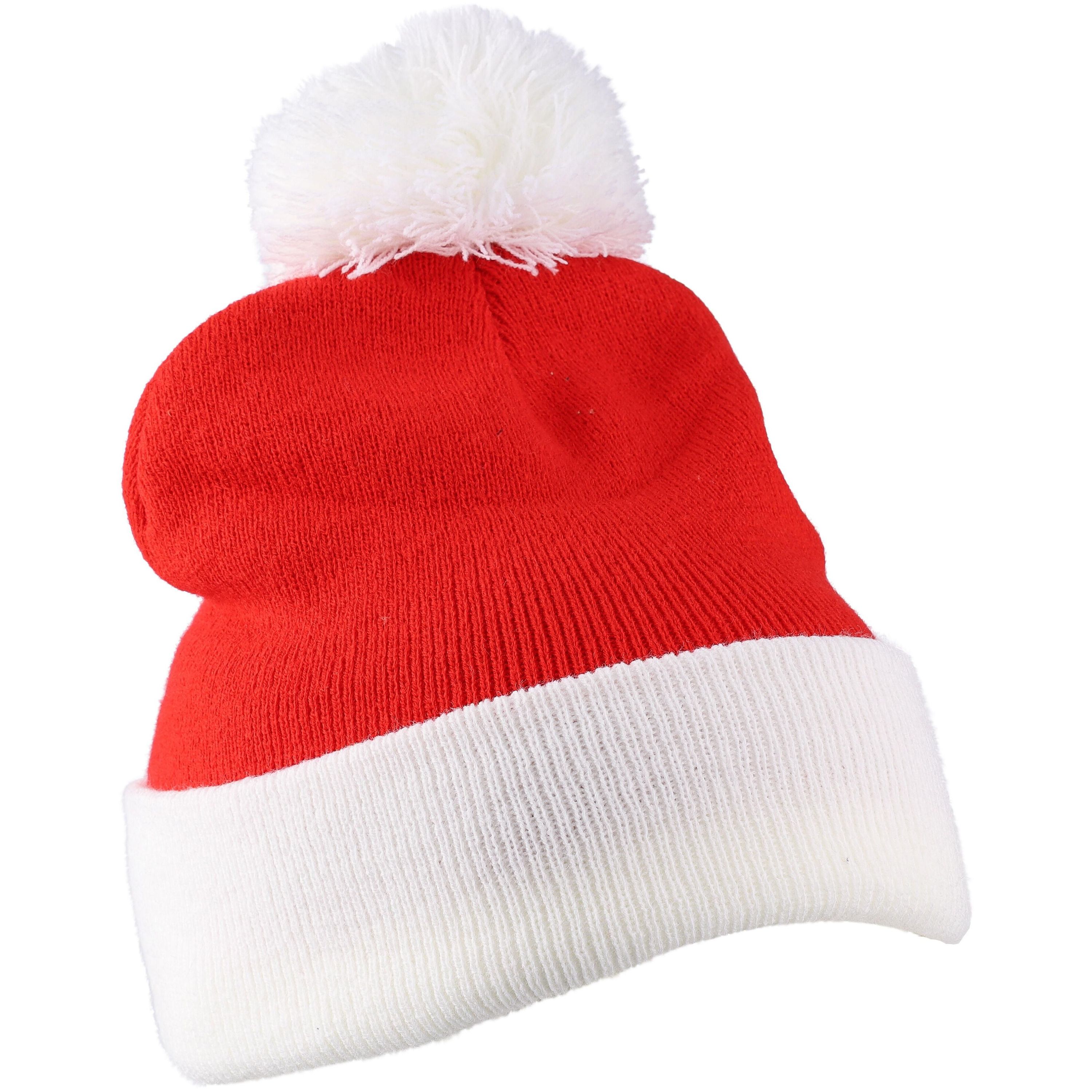 Acrylgestrickte Weihnachtsmütze Eleni - rot-987
