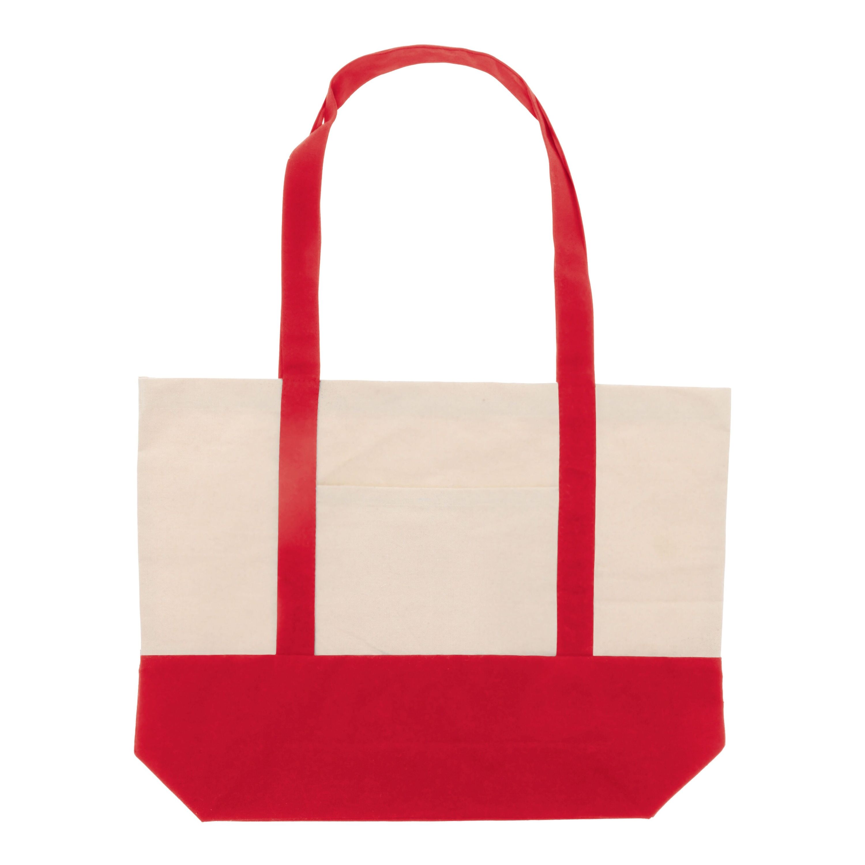 Strandtasche Baumwollsegeltuch OEKO-TEX® 280g/m² 42x10x30cm - rot-96
