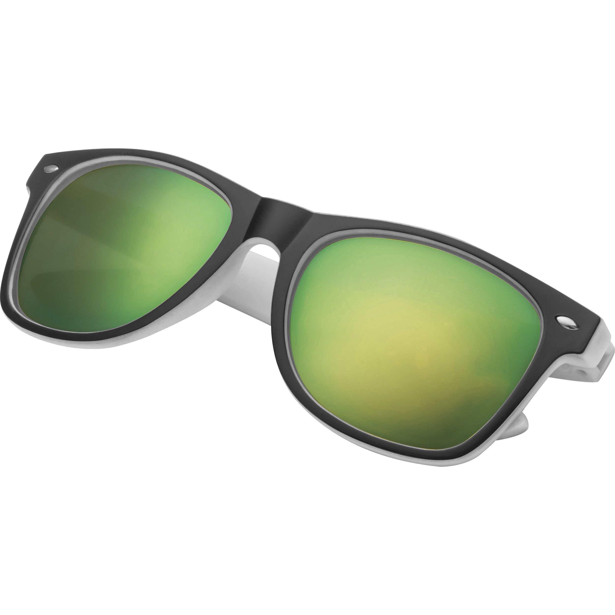 Sonnenbrille aus Kunststoff mit verspiegelten Gläsern, UV 400 Schutz - weiß-504