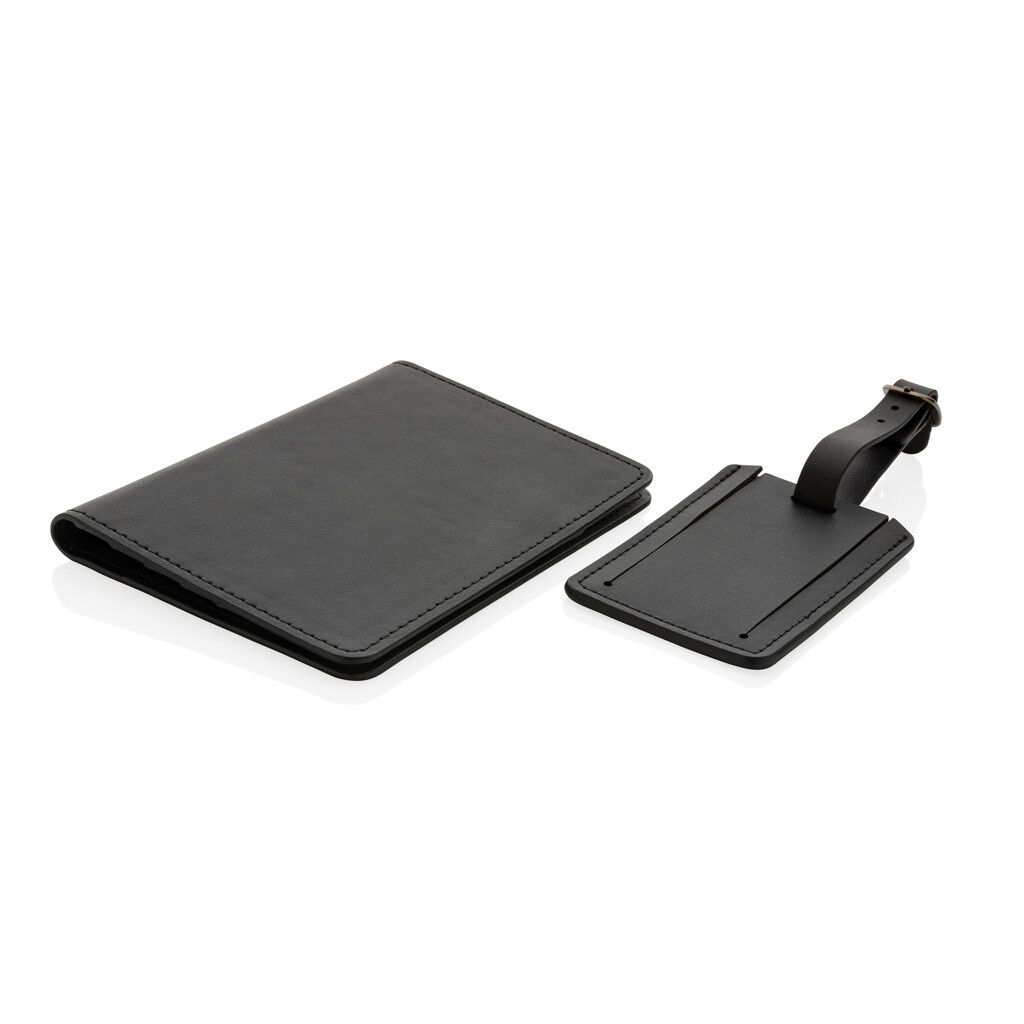 Swiss Peak Reise-Geschenkset aus GRS recyceltem PU - schwarz-662