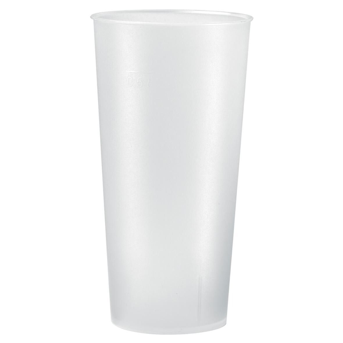 Trinkbecher Mehrweg 0,5 l - transparent-milchig-74