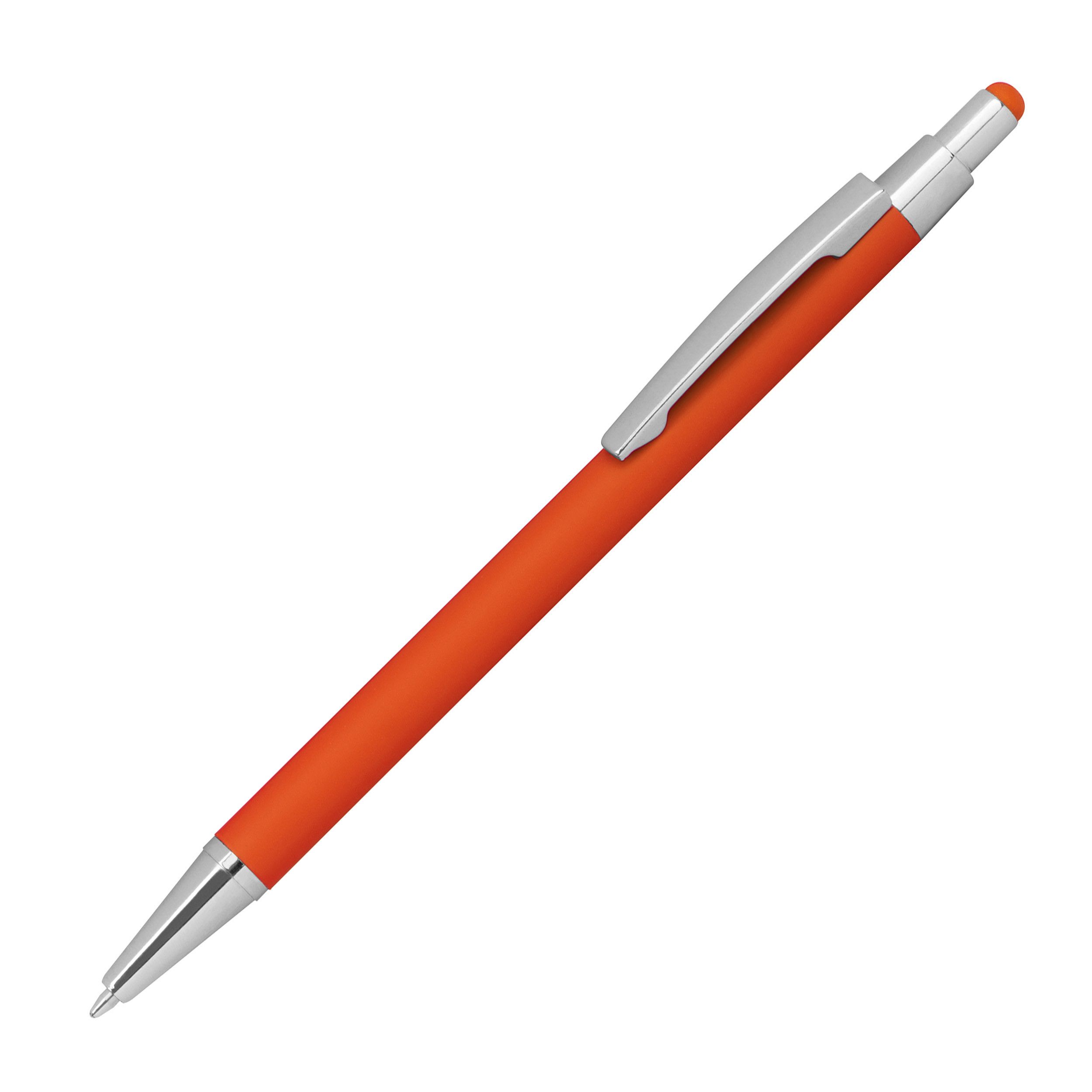 Kugelschreiber aus Metall mit Rubberfinish und Touchfunktion - orange-934