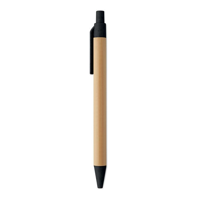 Druckkugelschreiber mit Bambus ITEA COLOUR - schwarz-434