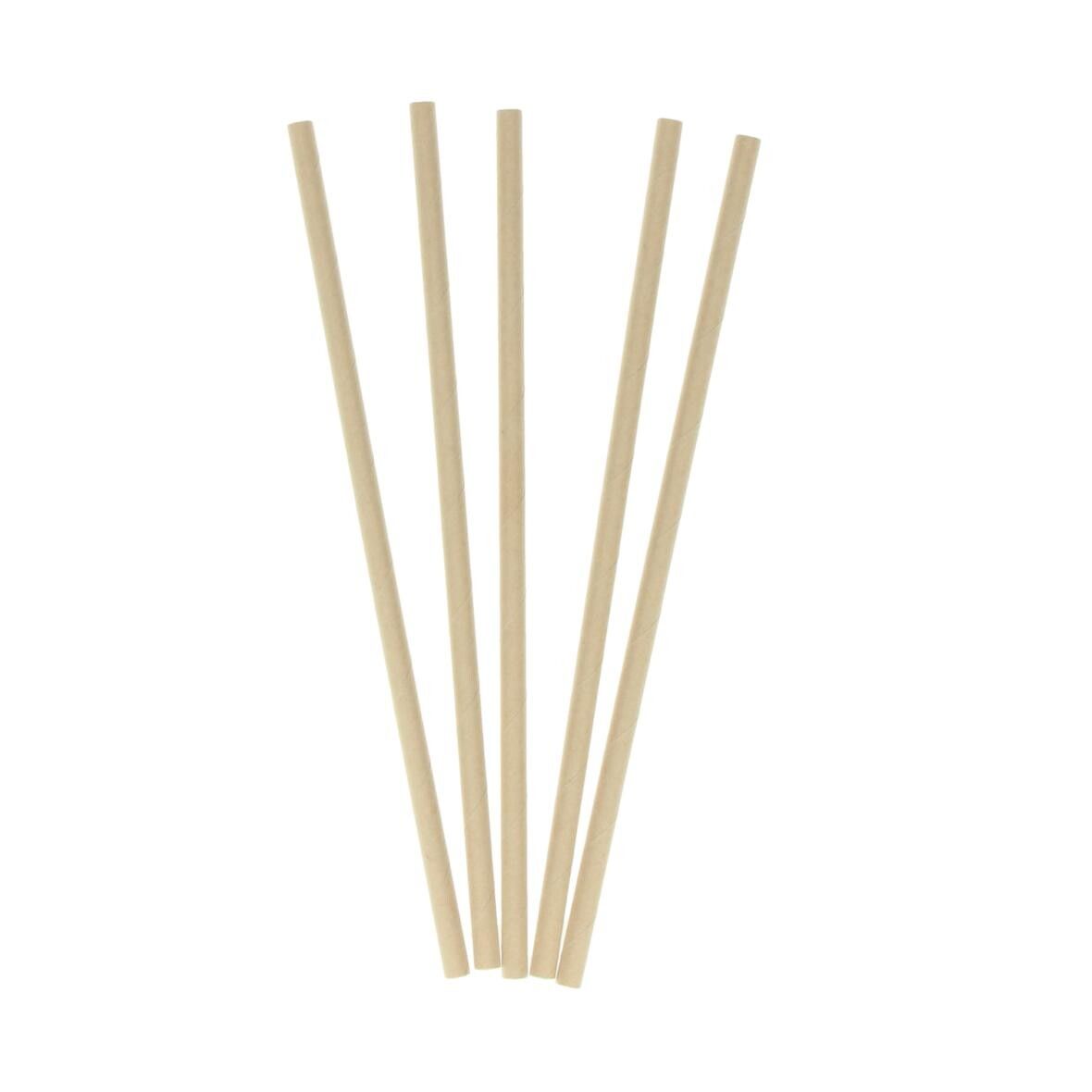 Papierstrohhalm 100er Set Natur - braun-313