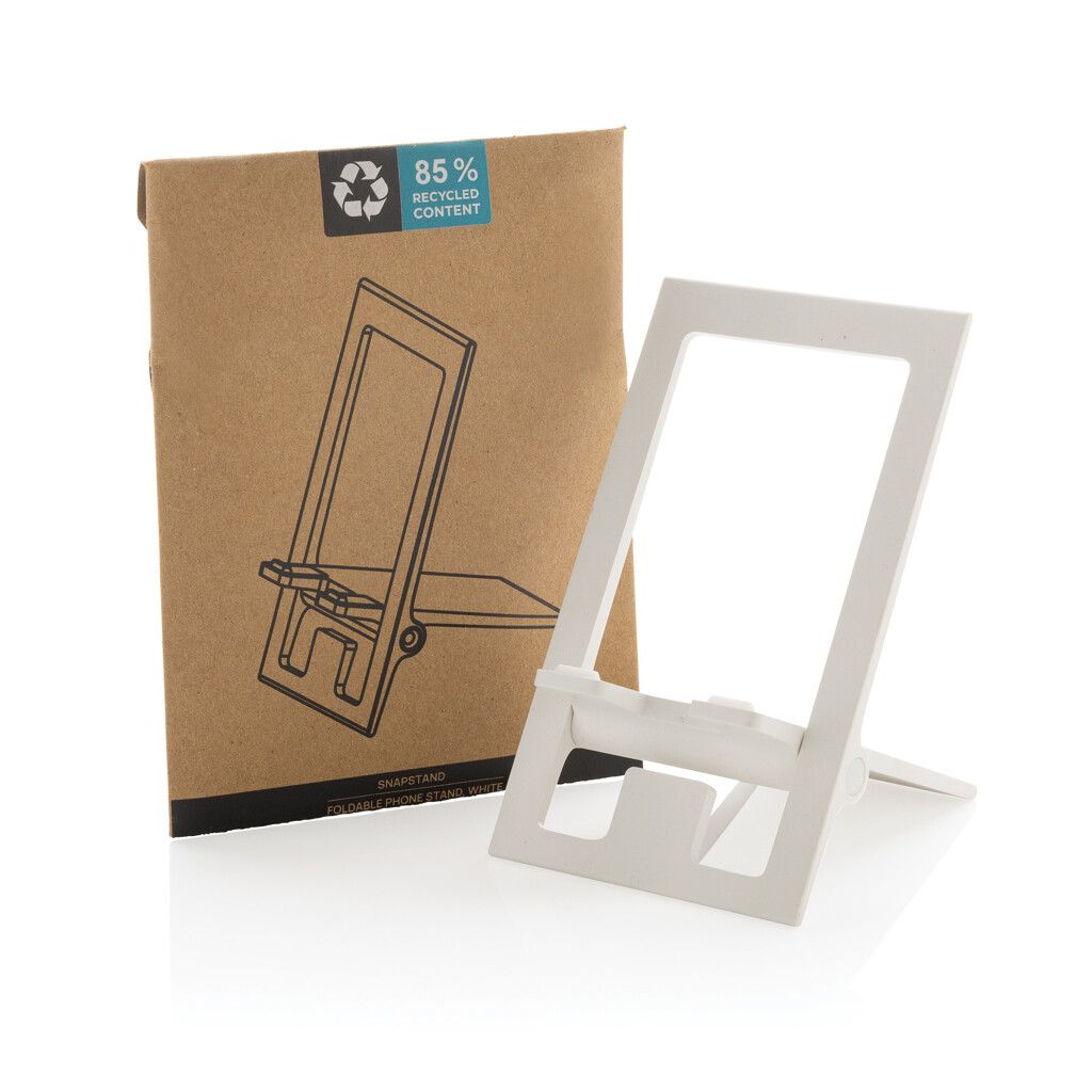 SnapStand faltbarer Telefonständer aus RCS recyceltem ABS - weiß-341
