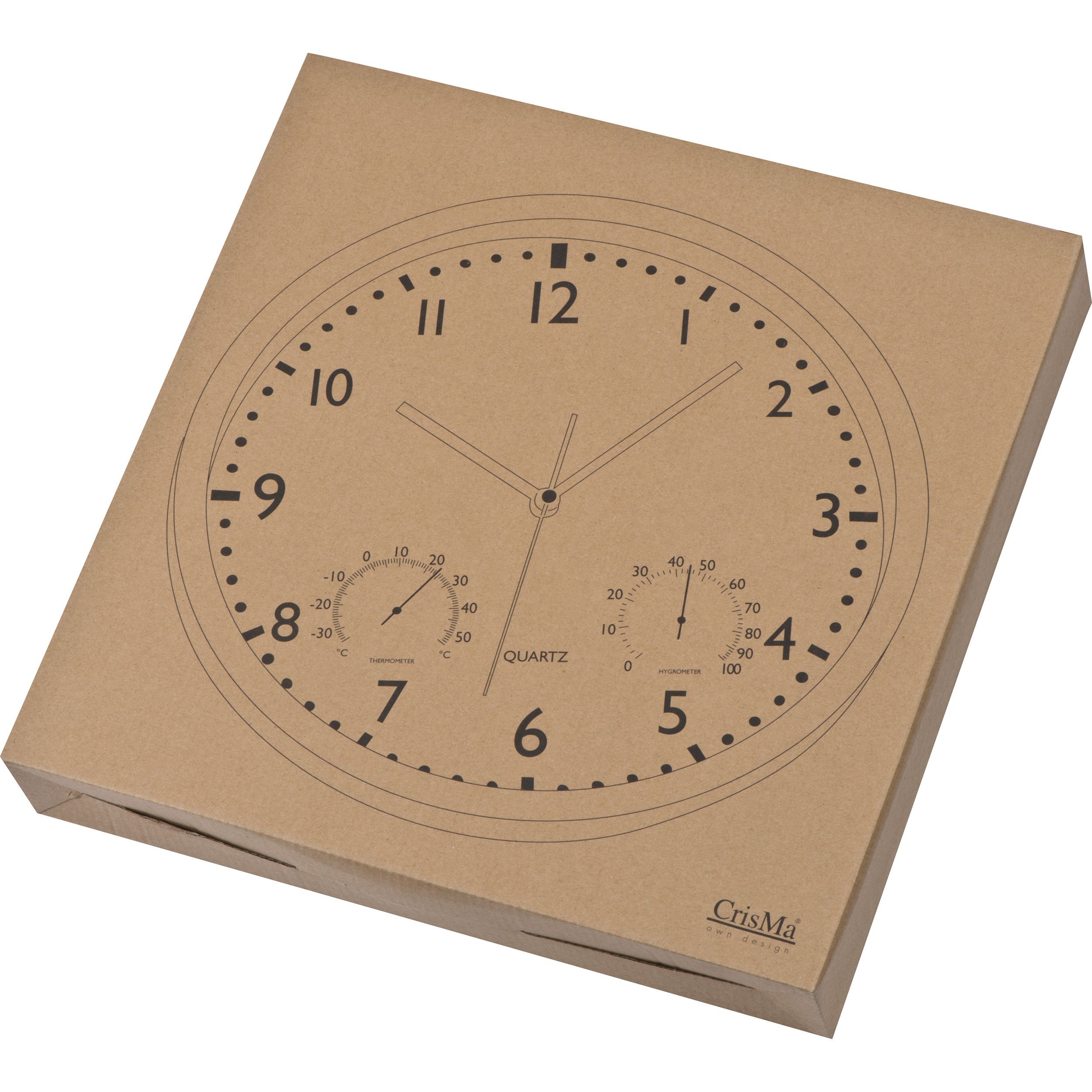 Wanduhr mit Hygro - und Thermometer - schwarz-772