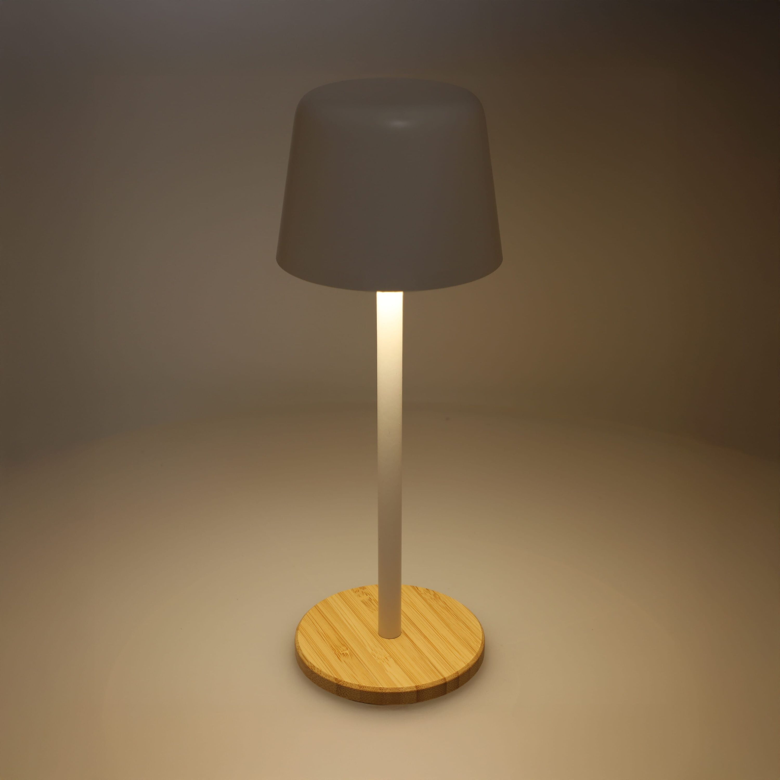 Solis Dimmbare Tischlampe mit Bambusfuß - weiss-791