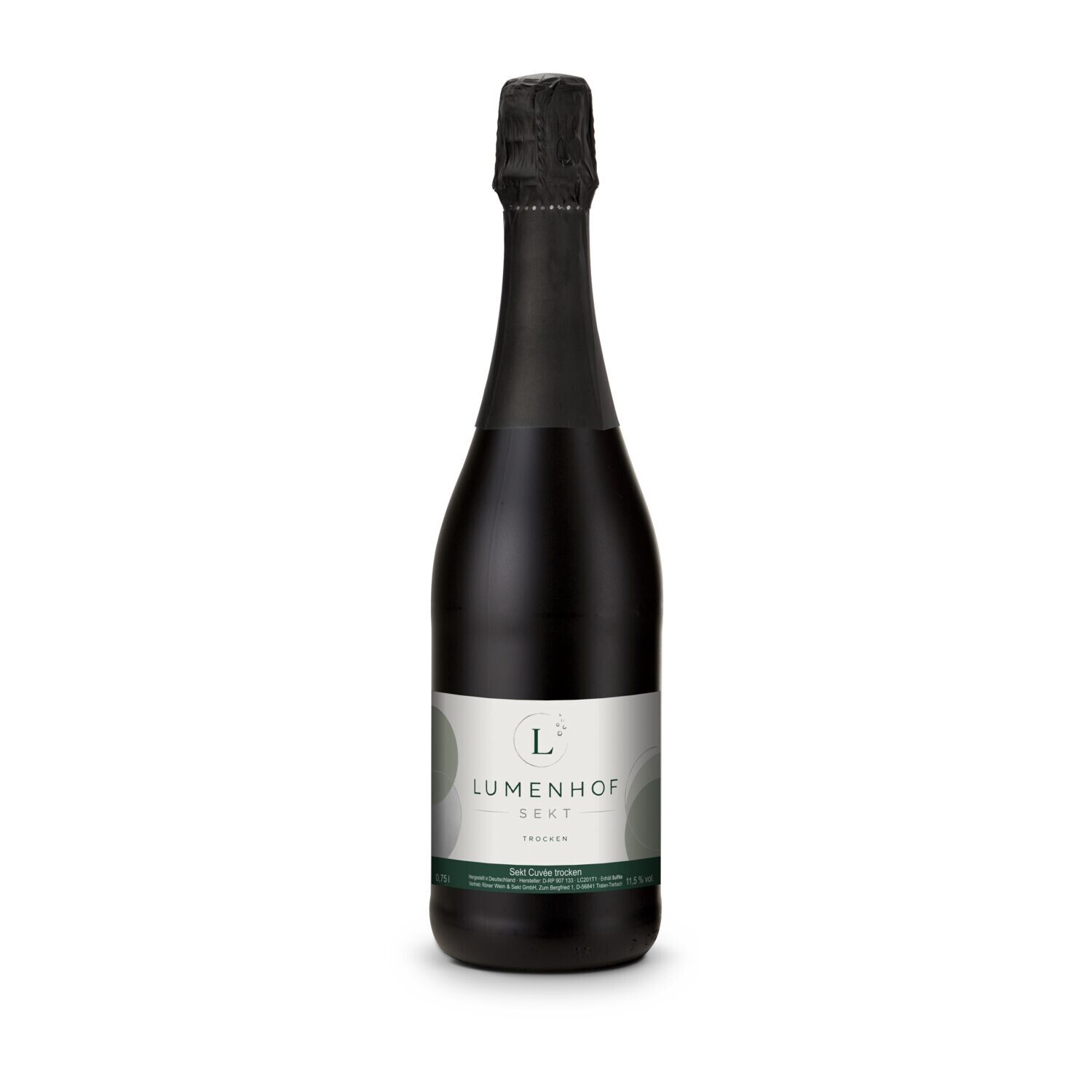 Sekt Cuvée - Flasche schwarz, 0,75 l - Kapselfarbe Schwarz-134