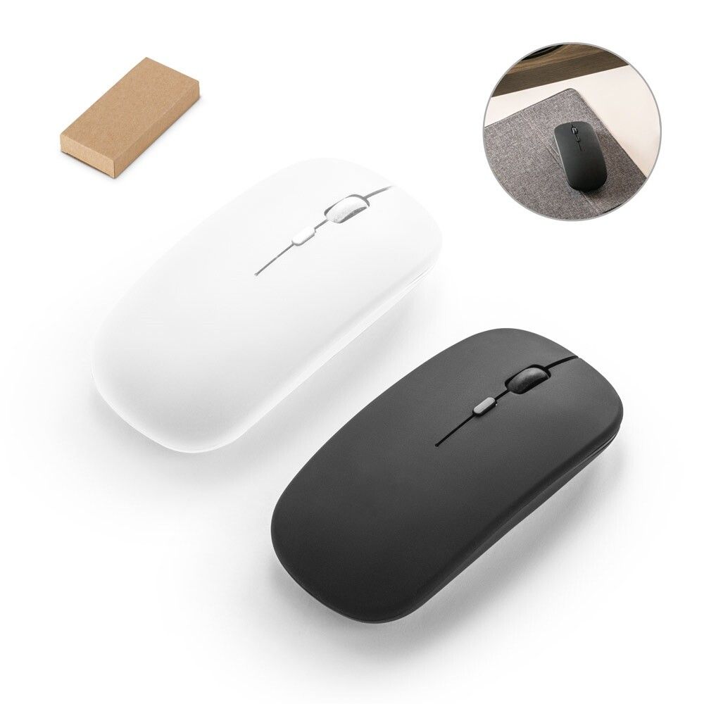 KHAN Wireless Maus mit 500mAh Akku aus recyceltes ABS (100% rABS) - schwarz-400