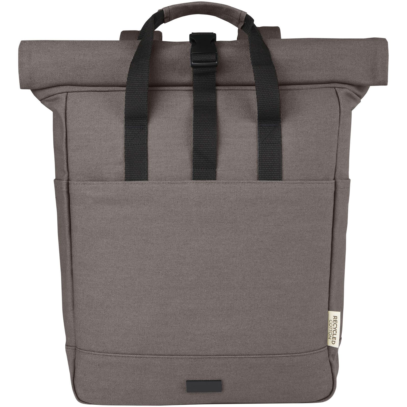 Joey 15" GRS Rolltop Laptoprucksack aus recyceltem Canvas 15 L - grau-122