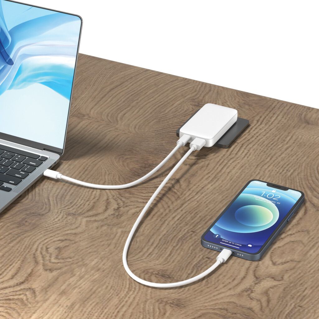 Fluxo flaches RCS 65W GaN-Ladegerät mit Stecker-Adaptern - weiß-545