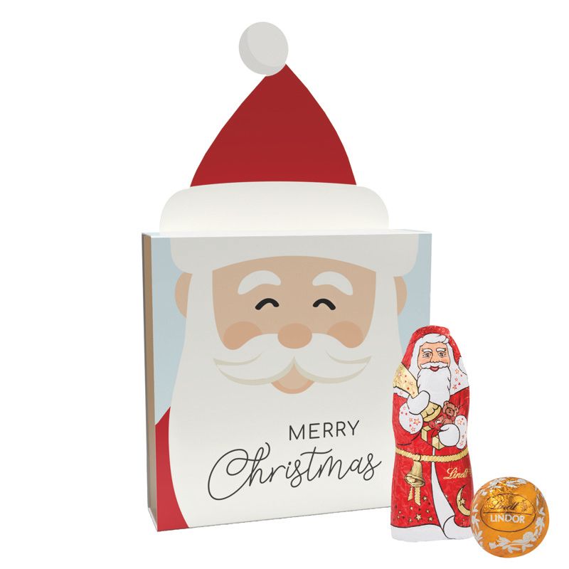Lindt Präsent im Werbeschuber "Weihnachtsmütze", Kleine Kostbarkeiten Santa-717