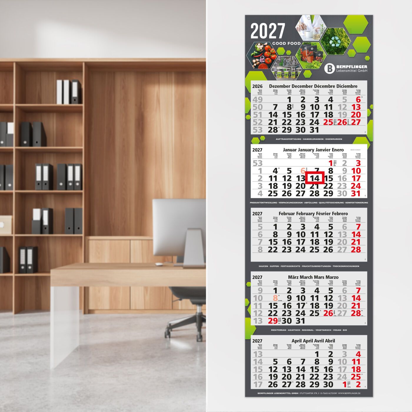 5-Monatskalender Mehrblock Penta Light 5-32