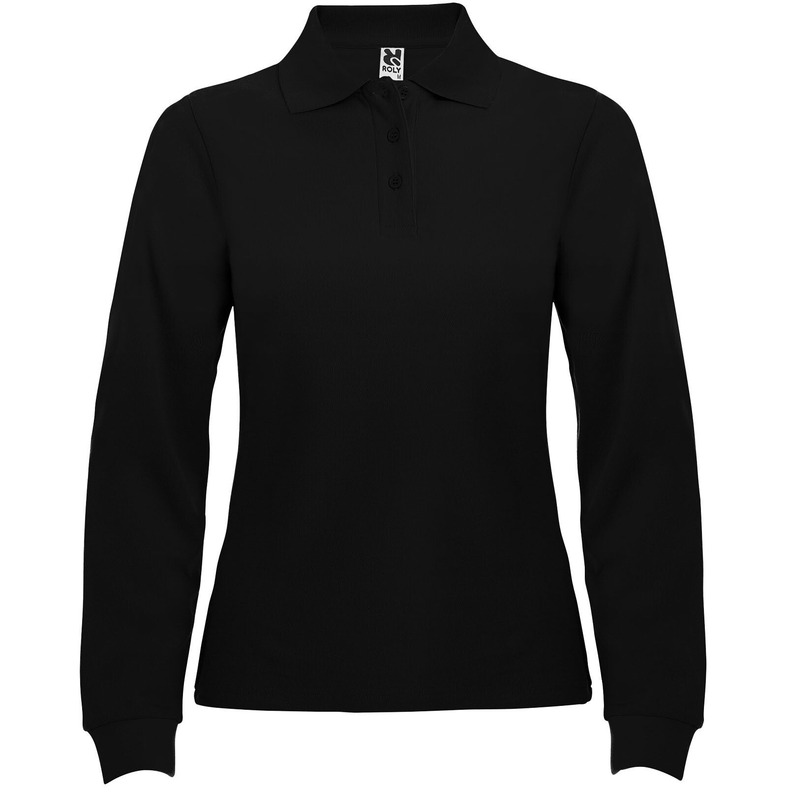 Estrella Langarm Poloshirt für Damen - schwarz - S-579