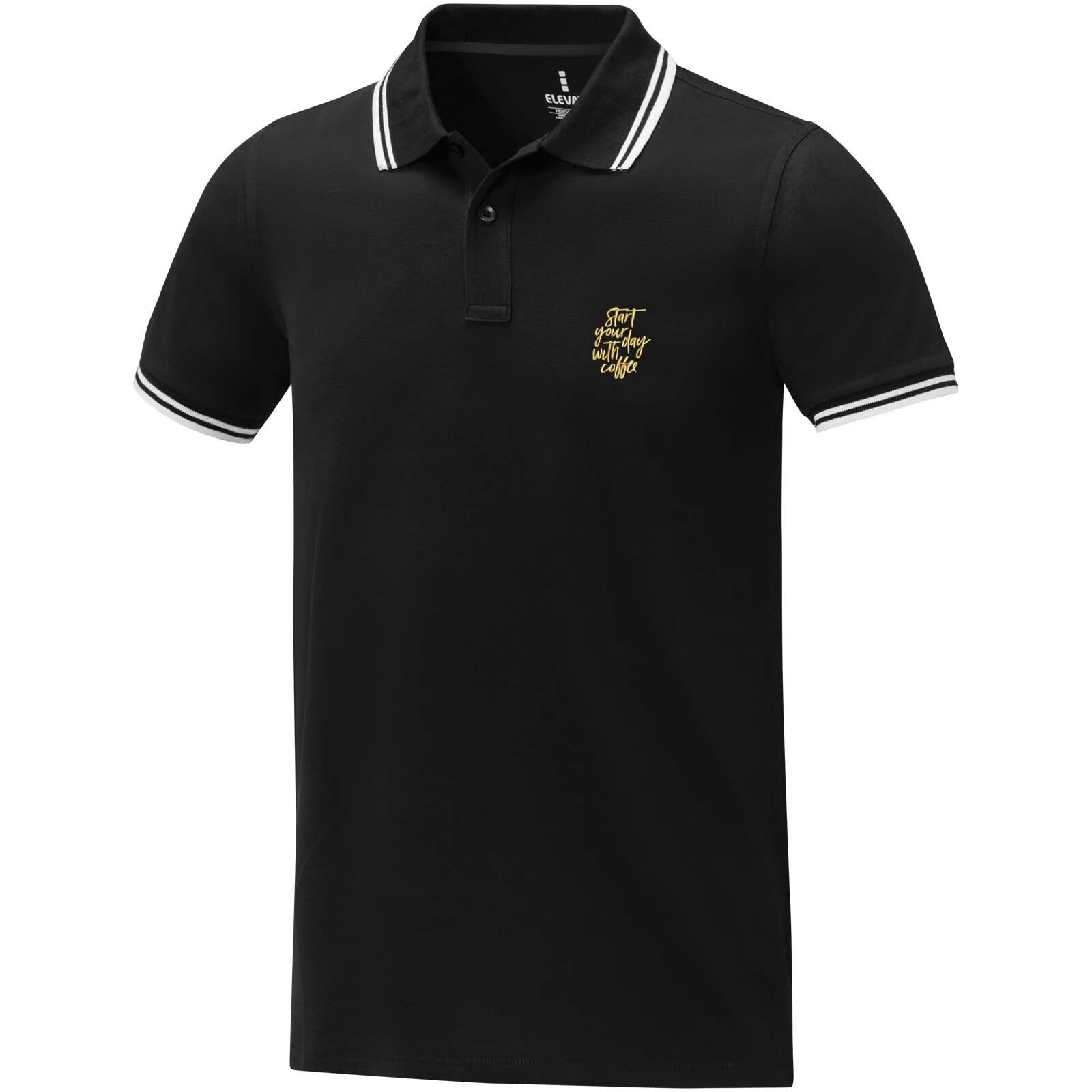 Amarago Polo mit abgesetztem Rand für Herren - schwarz - 3XL-108