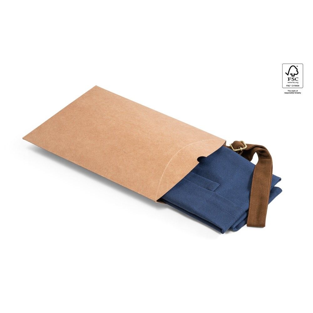 VESPER Schürze aus 100% Canvas-Baumwolle (300 g/m²) mit Metalldetails - blau-961