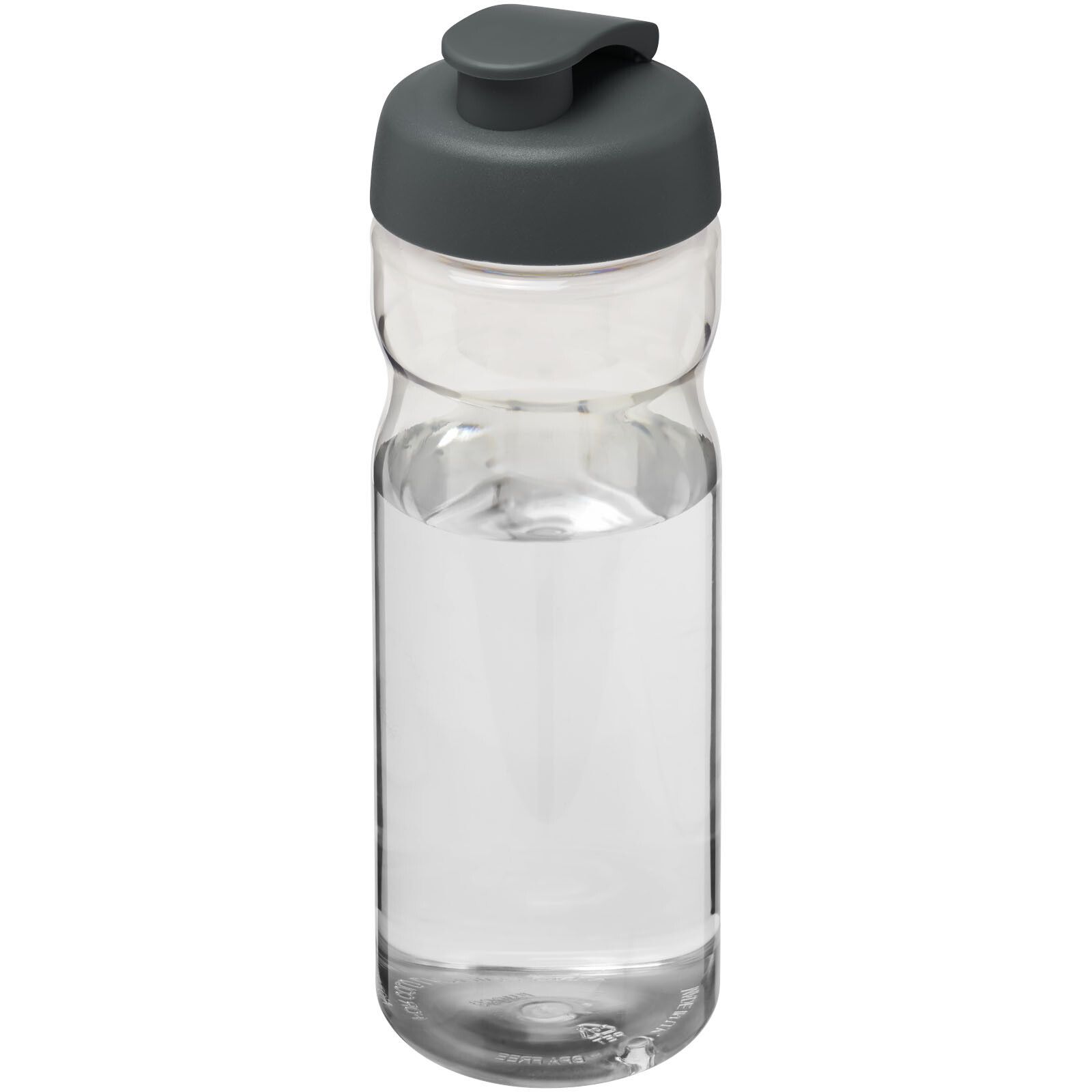 H2O Active Base 650 ml Sportflasche mit Klappdeckel - transparent -  grau-998