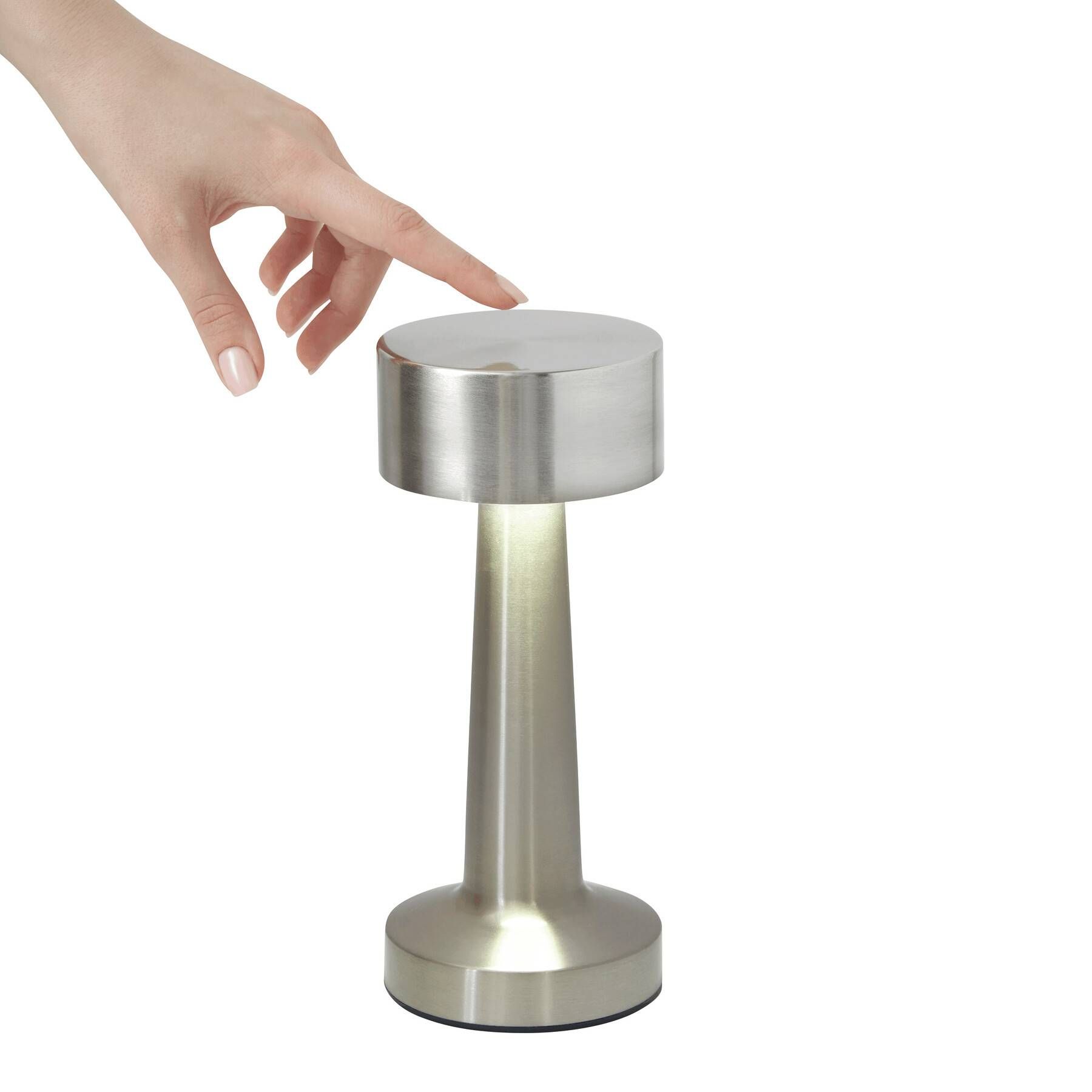 Edelstahl-Tischlampe MUSHROOM - silber-65