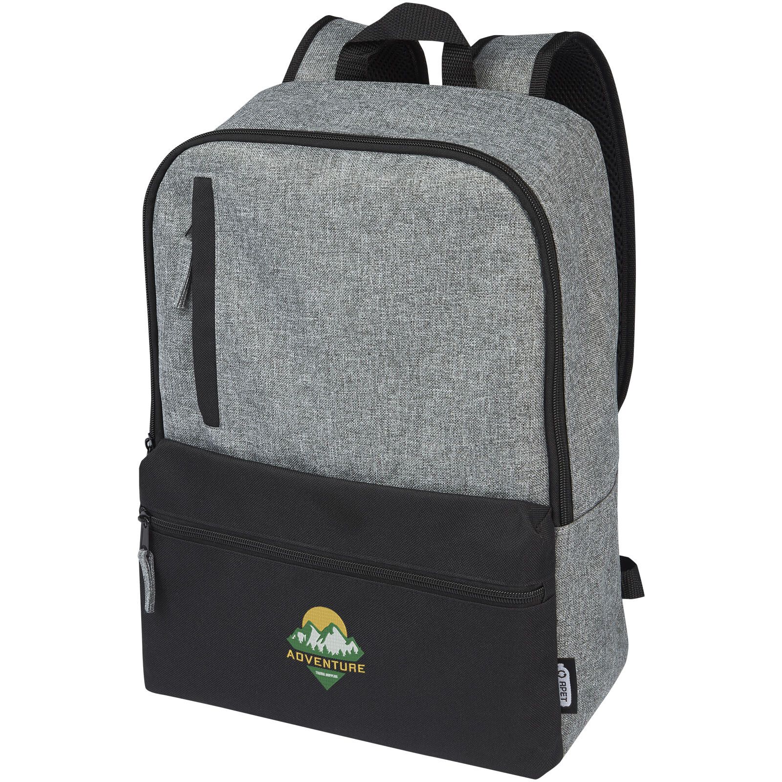 Reclaim 15" GRS recycelter Laptop Rucksack 14 L - schwarz -  heather grau-377