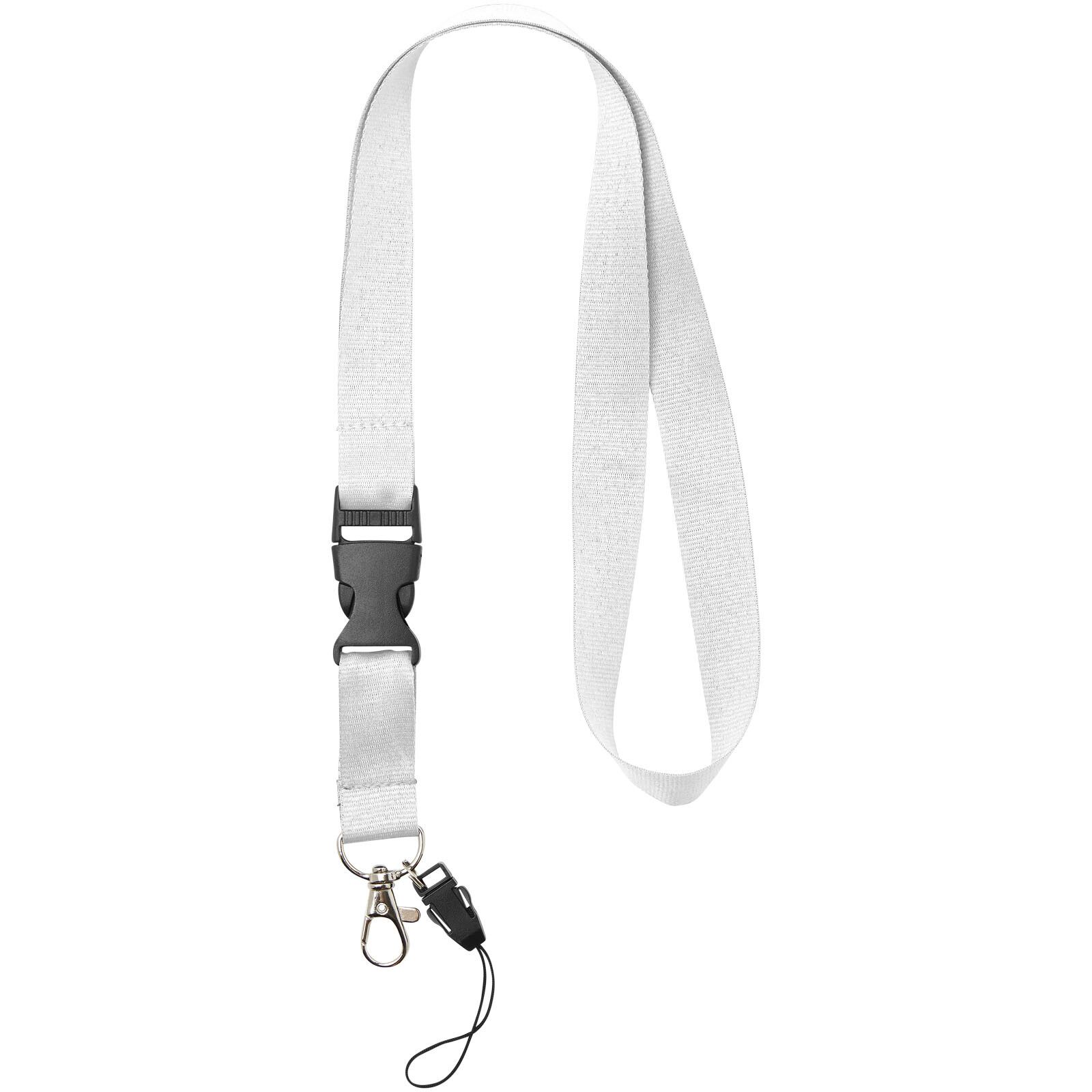 Sagan Lanyard mit abnehmbarer Schnalle und Handyband - weiss-165