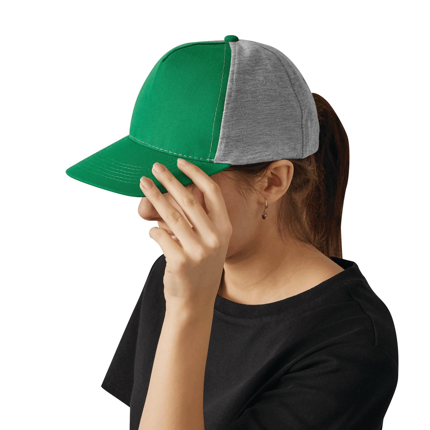 5-Panel-Baseball-Cap UP TO DATE - dunkelgrün - grau-98