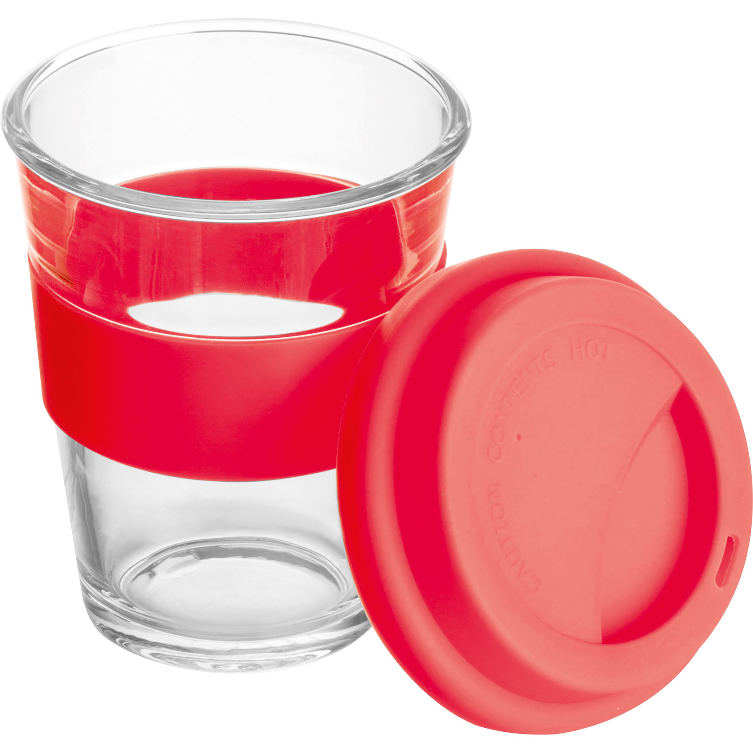 Becher aus Glas, 300ml - rot-594