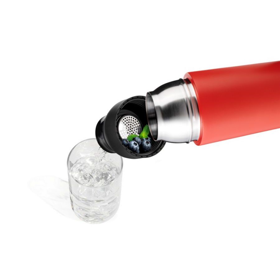 TROIKA Thermoflasche INFUSE+ - rot - schwarz-530