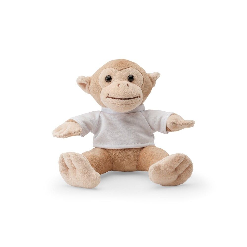 MONKY Plüschtier in Form eines Affen mit T-Shirt - hellbraun-895