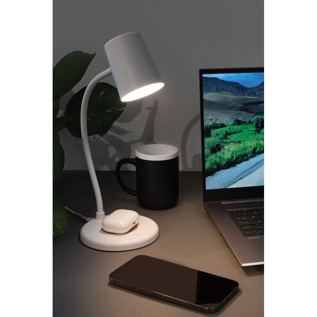 Zenara 15W Schreibtischlampe aus RCS rec. Plastik & Kork - weiß-467