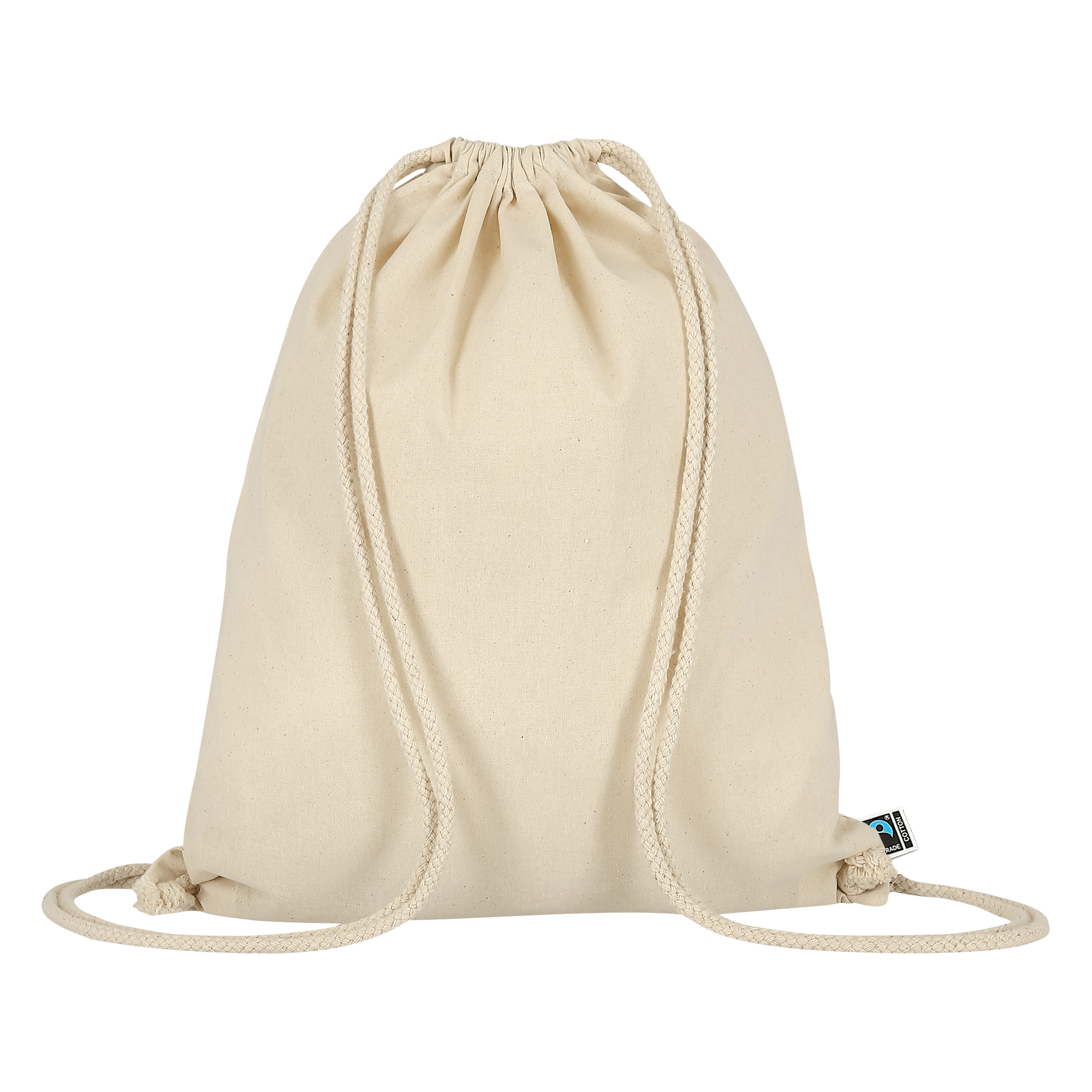 Turnbeutel aus Fairtrade Baumwolle, ca. 200 g/m² - natur-507