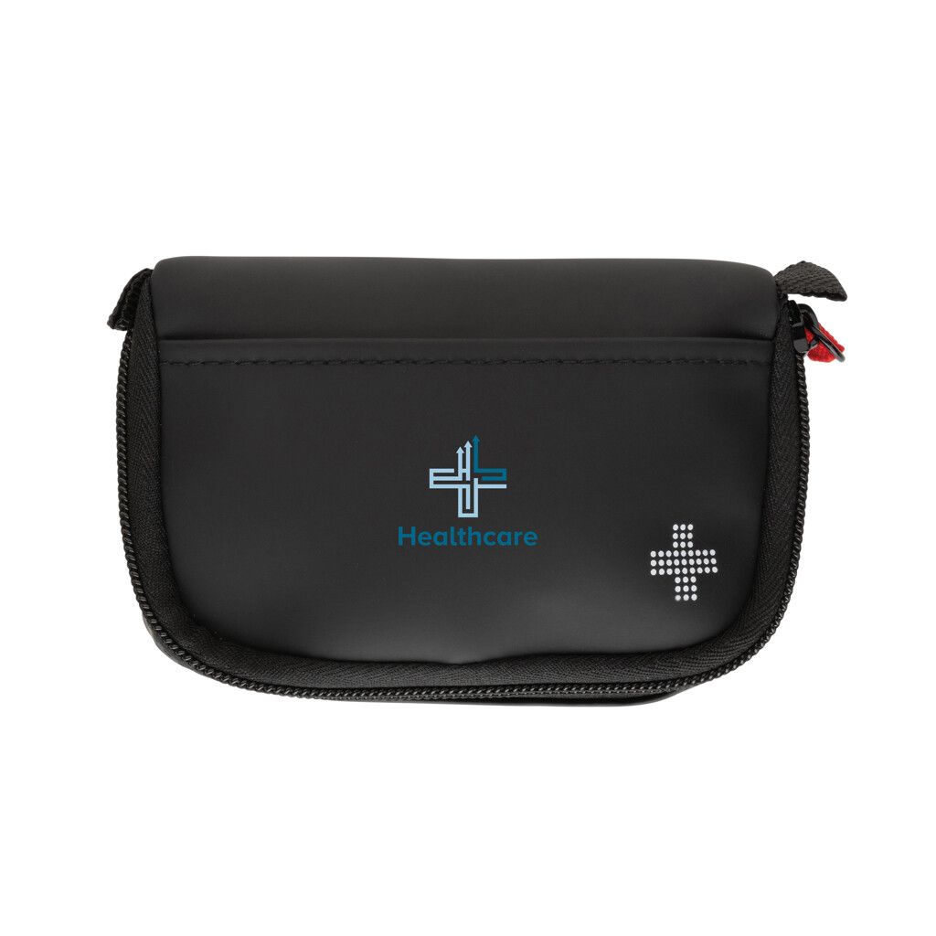 Kleines Erste-Hilfe-Set in RCS recycelter Nubuk-PU Tasche - schwarz-95