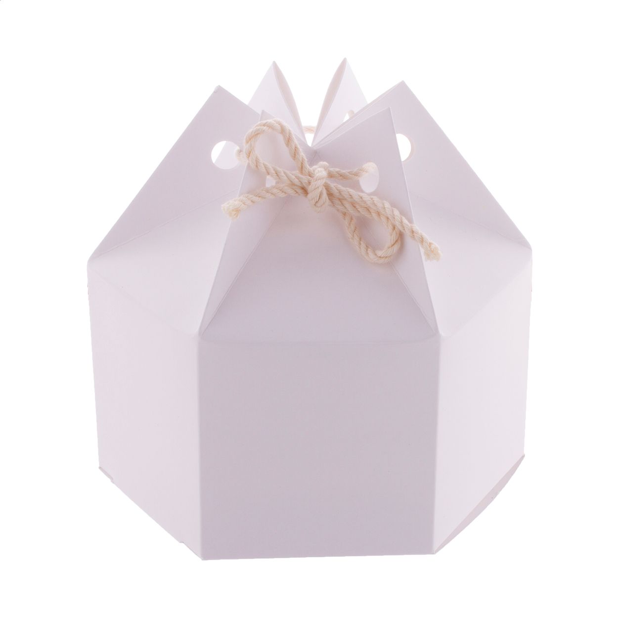 CreaBox HexaCord M Sechseckige Geschenkbox - weiß-84