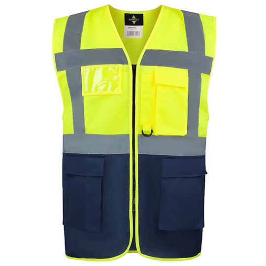 CO² Neutral Multifunctional Executive Safety Vest Hamburg - signal yellow - navy-317